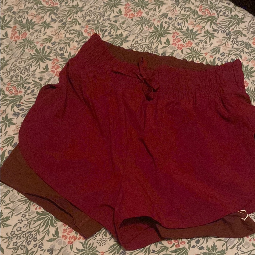 Gymshark Women's Burgundy Athletic Shorts